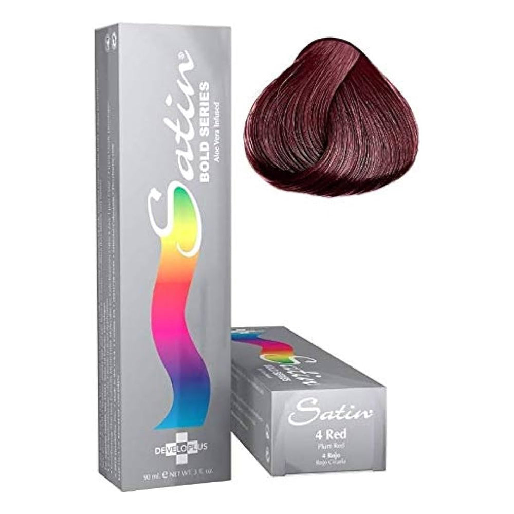 Satin Bold Series Hair Color, 4 Plum Red, 3 Oz